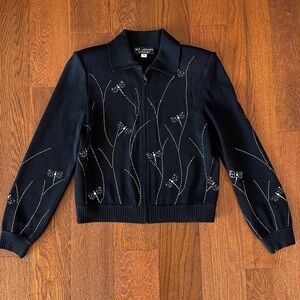 Vintage St.John Evening Knit Jacket with Dragonflies size 8
